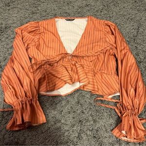 SHEIN flowy orange blouse